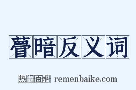瞢暗反义词是什么意思的图片
